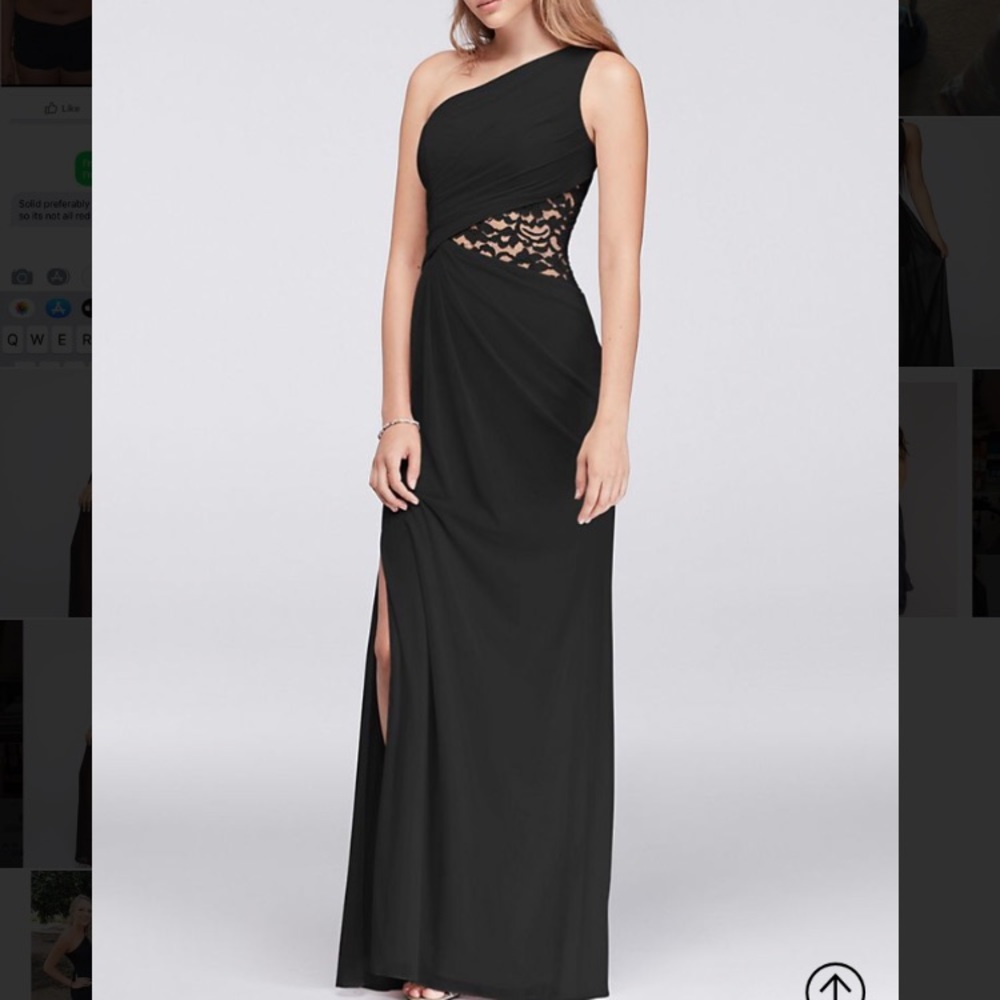 Black dress. David’s bridal